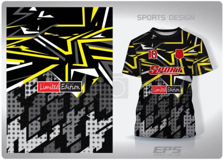 Vector sports shirt background image.Yellow black polka dots and cracks pattern design, illustration, textile background for sports t-shirt, football jersey shirt