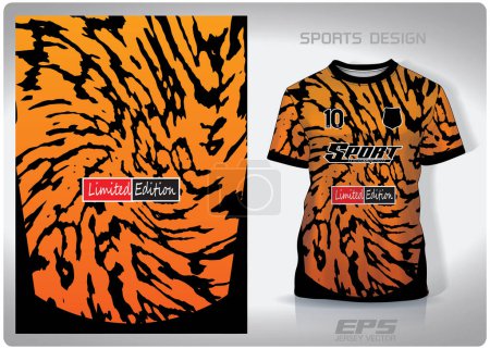 Vector Sporthemd Hintergrund image.Black und orange Tiger Muster Design, Illustration, textilen Hintergrund für Sport-T-Shirt, Fußball-Trikot-Shirt