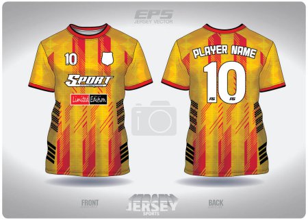 Illustration for EPS jersey sports shirt vector.Straight stripes alternating diagonally yellow pattern design, illustration, textile background for round neck sports t-shirt, football jersey shirt - Royalty Free Image