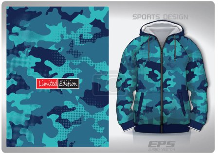 Vector sports shirt background image.blue green army polka dot pattern design, illustration, textile background for sports long sleeve hoodie, jersey hoodie