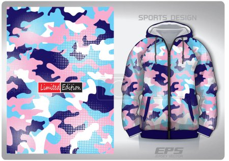 Vector sports shirt background image.blue pink pastel army polka dot pattern design, illustration, textile background for sports long sleeve hoodie, jersey hoodie
