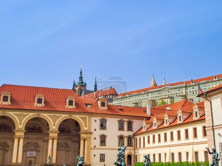 Photo for Prague- Czech- 8 April 2024: Wallenstein gardens with baroque palace in lesser town in Prague. This palace is currently the home of Czech Senate. High quality photo - Royalty Free Image