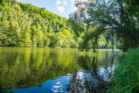Foto de Beautiful views near the Berunka River in spring, forest and mountains. Near Karlstejn. Czech. High quality photo - Imagen libre de derechos