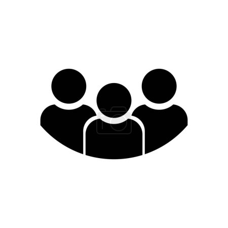 Group of people icon, white background, vector image.
