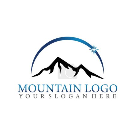 Ilustración de Logo de montaña con estilo vintage en la ilustración vectorial - Imagen libre de derechos