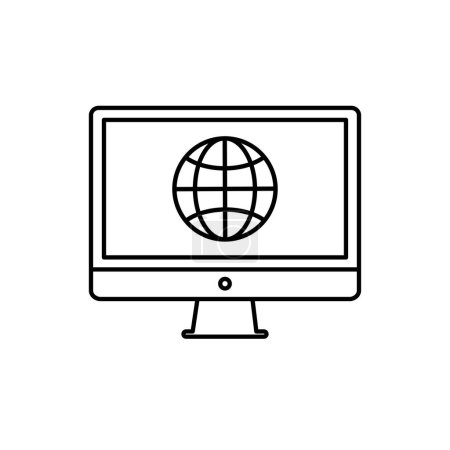 Illustration for Monitor - internet icon vector - Royalty Free Image