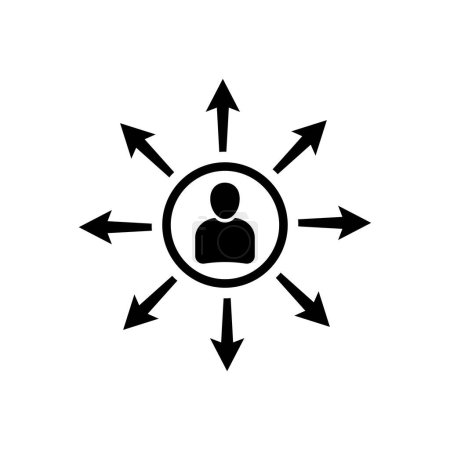 Ilustración de Delegación, icono de gestión sobre fondo blanco - Imagen libre de derechos