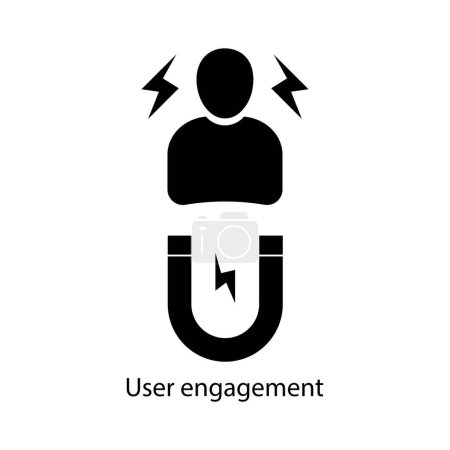 Ilustración de Icono de compromiso del usuario signo vectorial y símbolo aislado sobre fondo blanco, concepto de logotipo de compromiso del usuario - Imagen libre de derechos