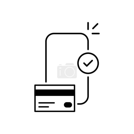 Illustration for Success online payment or valid virtual purchase icon. flat simple outline trend modern logotype graphic design element isolated on white. concept of quick, fast or easy e-commerce technology - Royalty Free Image