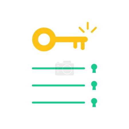 Ilustración de Key takeaway with minimal checklist. flat simple trend modern logo graphic design isolated on white. concept of highlight the main points in the report or text and basic moments in document or book - Imagen libre de derechos