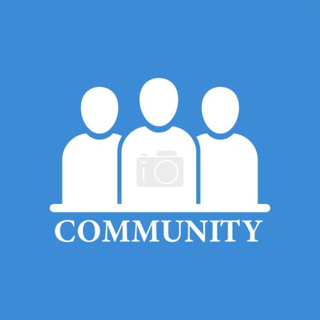 Illustration for Simple community team icon like squad. flat minimal style trend teamwork logotype graphic web design element. concept of people organization or connect sign and human head silhouette - Royalty Free Image