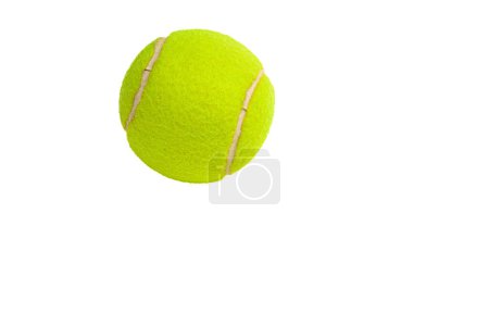 Photo for Tennis ball on a white background, in the upper left side. copy space - Royalty Free Image
