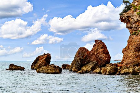 Photo for Views of the beautiful cove in the town of Miami Playa, Tarragona, Catalonia, Spain - Royalty Free Image