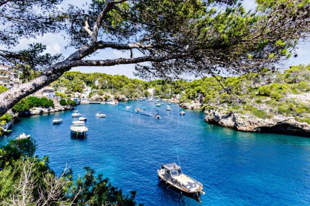 Téléchargez les photos : Belle vue sur Cala Figuera à Santanyi, Majorque, Îles Baléares, Espagne - en image libre de droit