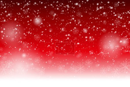 Téléchargez les photos : Ornement de flocon de neige blanc flottant sur le fond dégradé rouge et blanc. - en image libre de droit