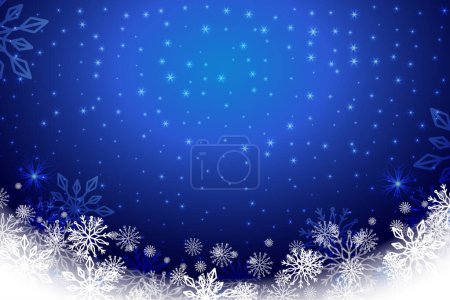 Téléchargez les photos : Ornement de flocon de neige blanc flottant sur le fond dégradé bleu et blanc. - en image libre de droit