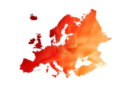 Photo for A map of Europe in red gradient color. Template European zone for pattern, report, and background. Contour map for your design, illustration, and infographic. - Royalty Free Image