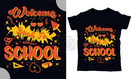 Illustration for Welcome back to school with grade, t shirt design - Royalty Free Image