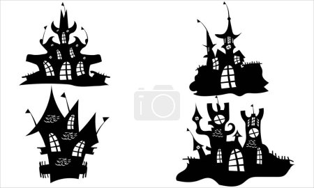 Ilustración de Vector halloween colección de elementos de silueta - Imagen libre de derechos