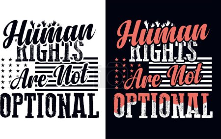 Ilustración de Feliz Día de los Derechos Humanos T Shirt Design - Imagen libre de derechos