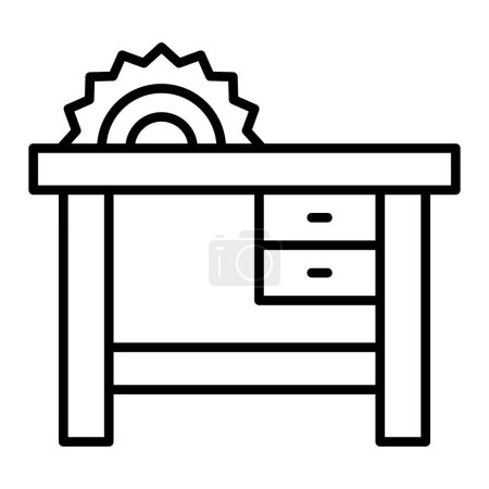 Téléchargez les illustrations : Table Saw icône vectorielle. Peut être utilisé pour l'impression, les applications mobiles et web. - en licence libre de droit