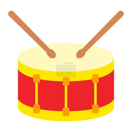 Illustration for Drum vector icon. Can be used for printing, mobile and web applications. - Royalty Free Image