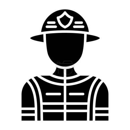 Illustration for Fireman vector icon. Can be used for printing, mobile and web applications. - Royalty Free Image