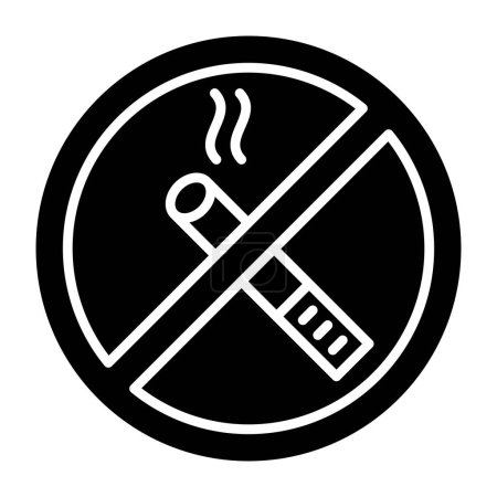 Illustration for No Smoking vector icon. Can be used for printing, mobile and web applications. - Royalty Free Image