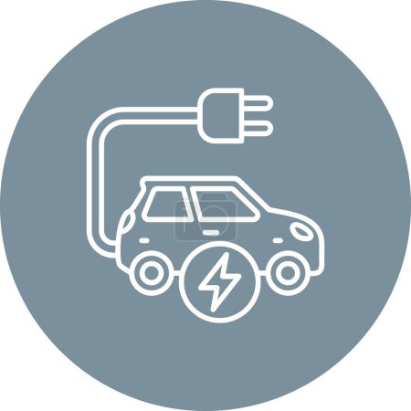 Illustration for Electric Car vector icon. Can be used for printing, mobile and web applications. - Royalty Free Image