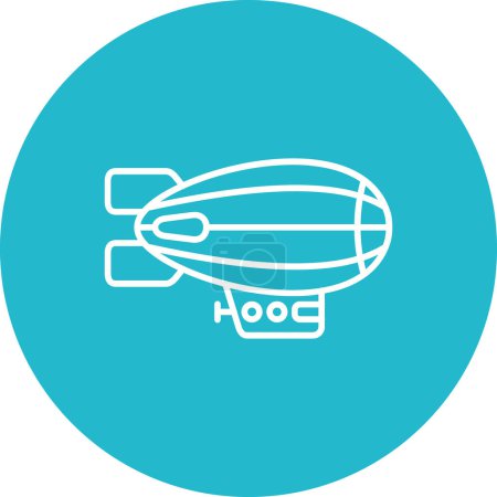 Illustration for Airship vector icon. Can be used for printing, mobile and web applications. - Royalty Free Image
