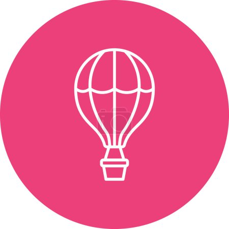Heißluftballon-Vektor-Symbol. Einsetzbar für Druck, mobile Anwendungen und Web-Anwendungen.