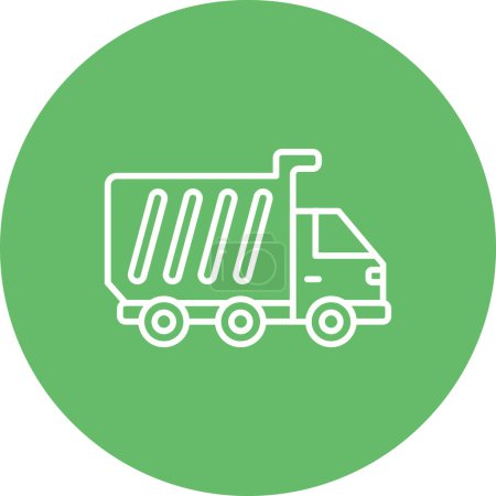 Illustration for Dump Truck vector icon. Can be used for printing, mobile and web applications. - Royalty Free Image