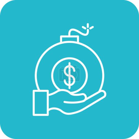 Illustration for Debt vector icon. Can be used for printing, mobile and web applications. - Royalty Free Image
