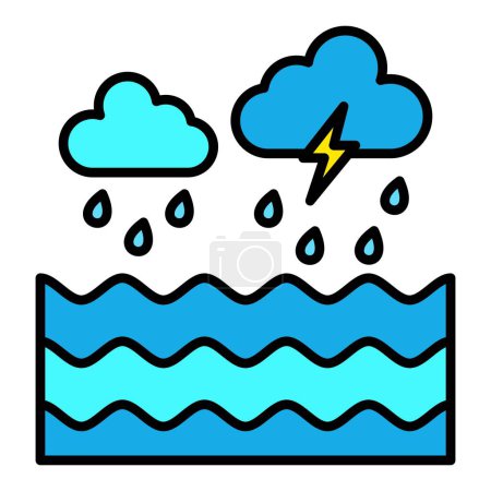 Illustration for Sea Storm vector icon. Can be used for printing, mobile and web applications. - Royalty Free Image