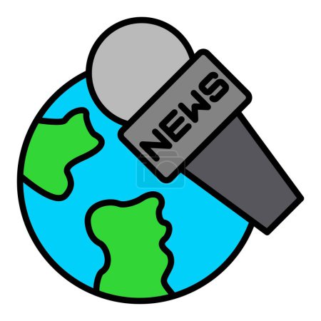 Illustration for Worldwide News vector icon. Can be used for printing, mobile and web applications. - Royalty Free Image
