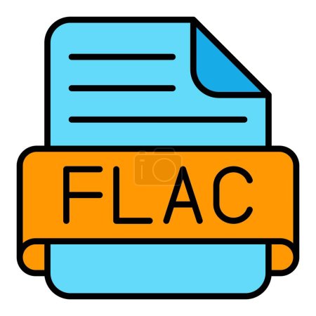 Téléchargez les illustrations : Icône vectorielle Flac. Peut être utilisé pour l'impression, les applications mobiles et web. - en licence libre de droit