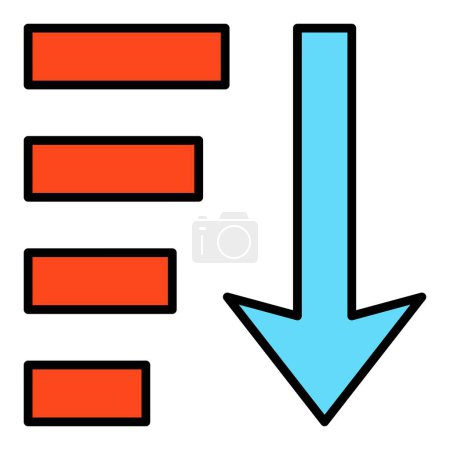 Illustration for Sort Descending vector icon. Can be used for printing, mobile and web applications. - Royalty Free Image