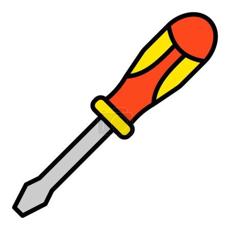 Illustration for Screwdriver vector icon. Can be used for printing, mobile and web applications. - Royalty Free Image