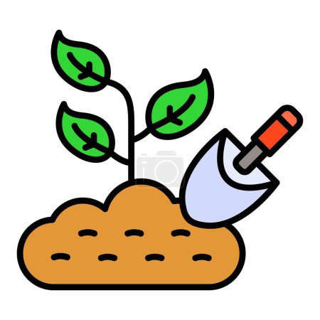 Illustration for Planting vector icon. Can be used for printing, mobile and web applications. - Royalty Free Image
