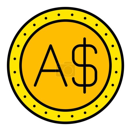 Illustration for Australian Dollar vector icon. Can be used for printing, mobile and web applications. - Royalty Free Image