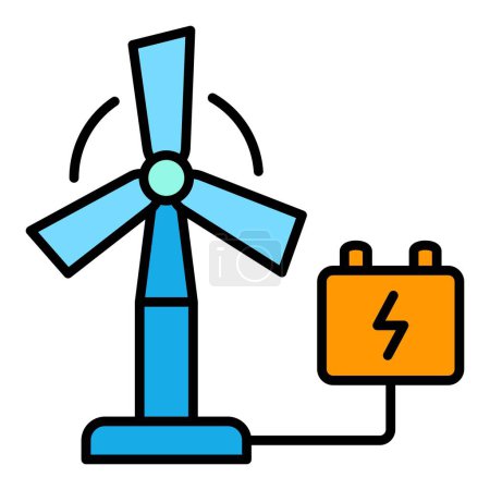 Äolische Energie Vektor-Ikone. Einsetzbar für Druck, mobile Anwendungen und Web-Anwendungen.