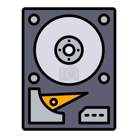 Illustration for Hard Disk vector icon. Can be used for printing, mobile and web applications. - Royalty Free Image