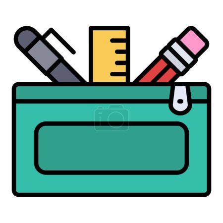 Illustration for Pencil Case vector icon. Can be used for printing, mobile and web applications. - Royalty Free Image