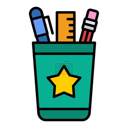 Illustration for Pencil Cup vector icon. Can be used for printing, mobile and web applications. - Royalty Free Image