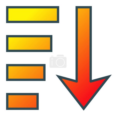 Illustration for Sort Descending vector icon. Can be used for printing, mobile and web applications. - Royalty Free Image