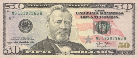 Photo for Fifty dollar bill on white - Royalty Free Image
