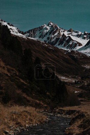 Photo for Mountain landscape with snow and clouds - Royalty Free Image