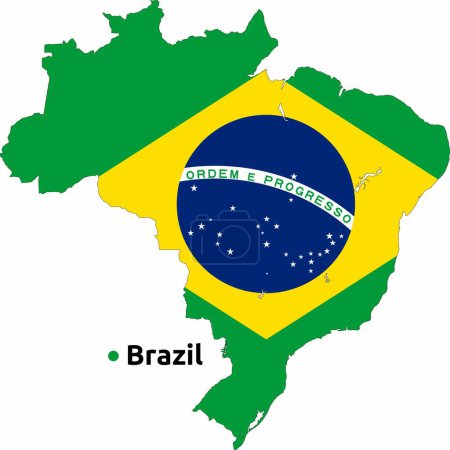 Ilustración de Brasil mapa vector icono - Imagen libre de derechos
