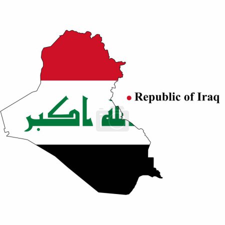 bandera iraq sobre el fondo blanco