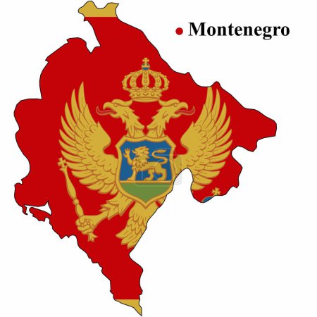 Mapa con la bandera de montenegro
